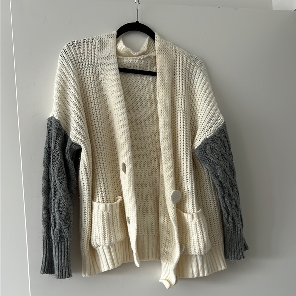 Cozy Cream and Gray Women's Sweater